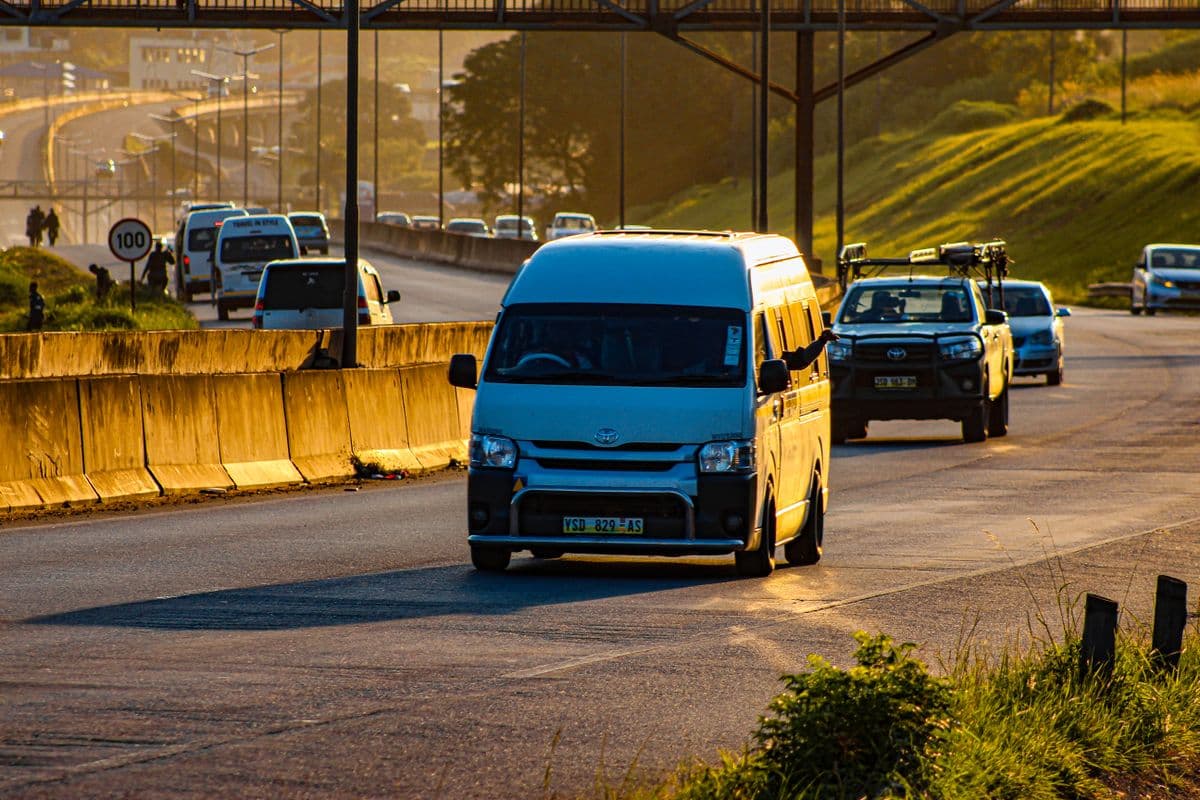South African minibus taxis on a Durban road
